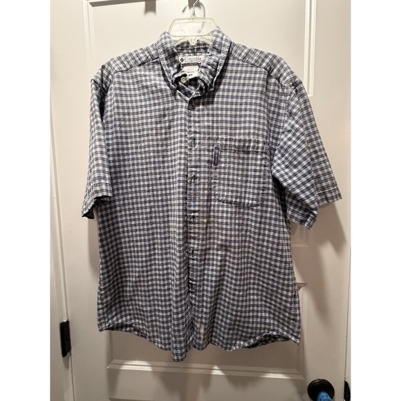 Columbia Other - Columbia Men's M Shirt Sleeve Button Down Shirt Blue Plaid Gingham Gorpcore